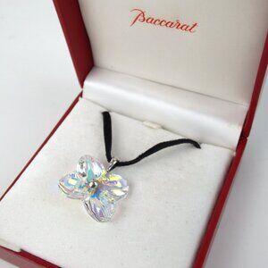 Authentic Baccarat Flower motif Necklace Glass [Used]